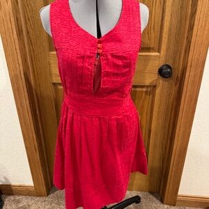Marc by Marc Jacobs Red Textured Keyhole Dress Size S